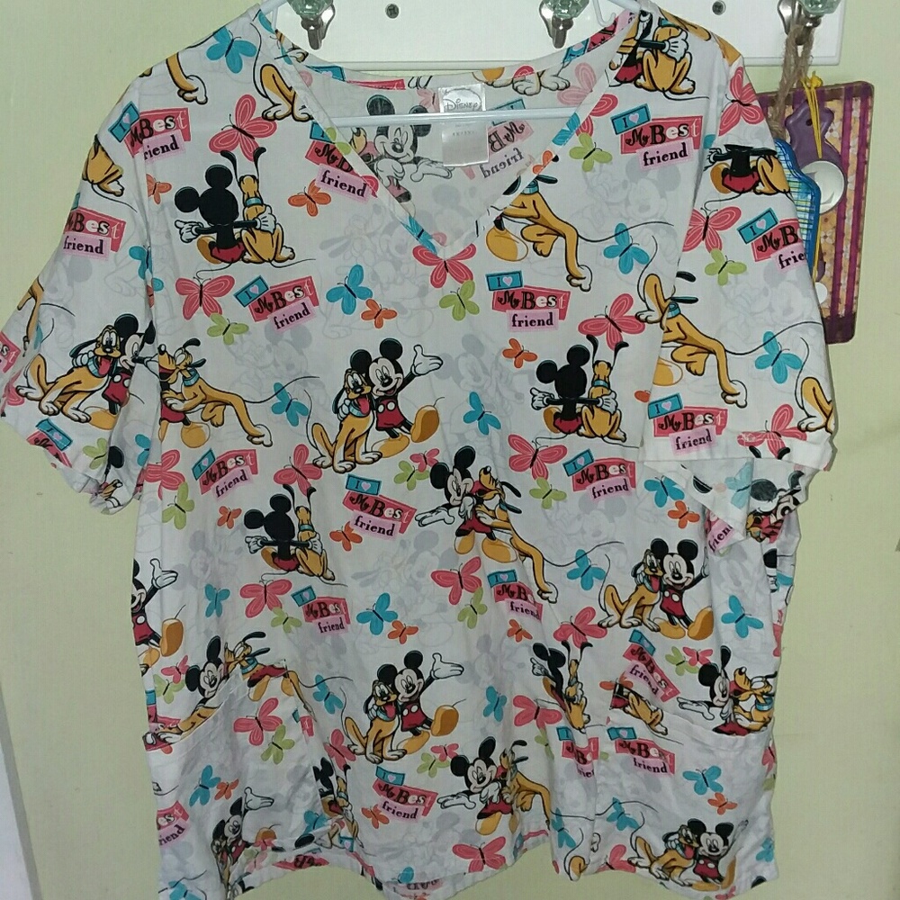 Disney scrub top Mickey mouse 3x
